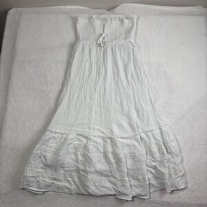 Y2K‎ Life White Ruffle Max Long Prairie Boho Dress Skirt Women's Large